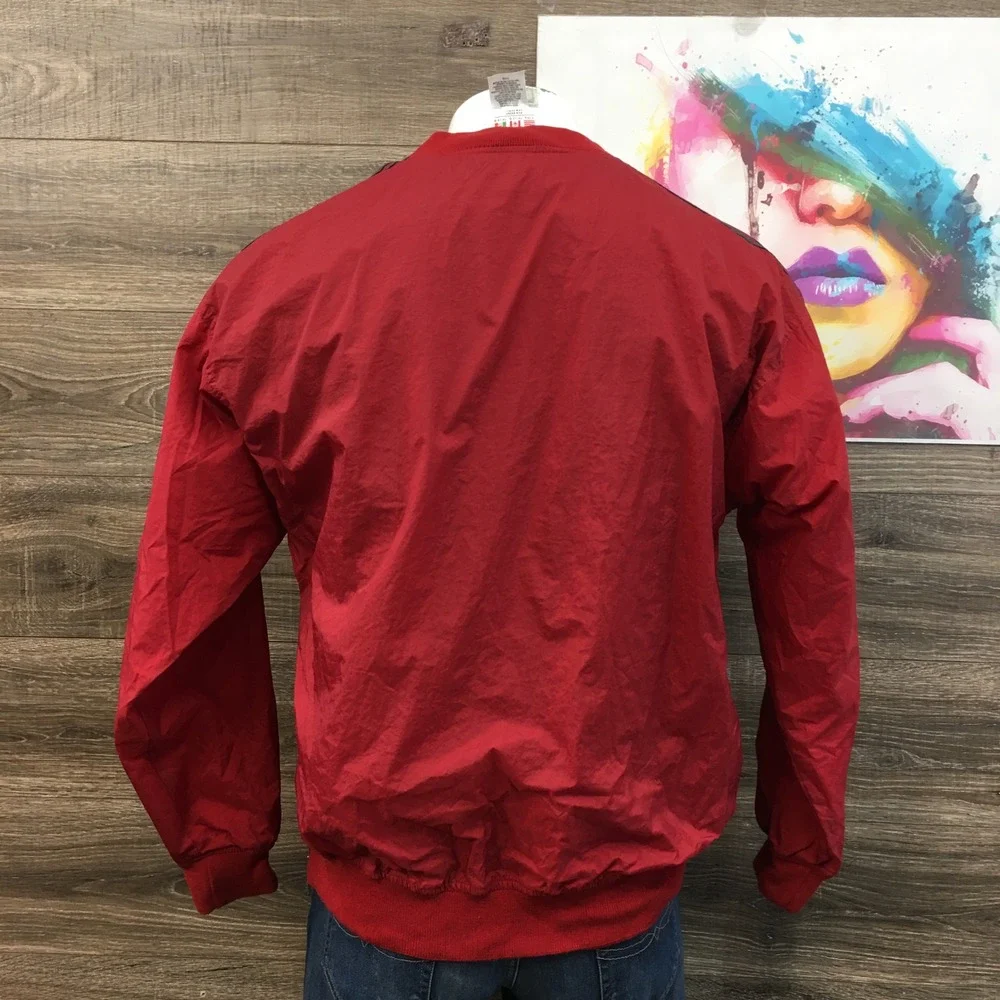 VINTAGE Adidas Pullover Track Jacket Red‎ Black Logo Mens Size L Streetwear